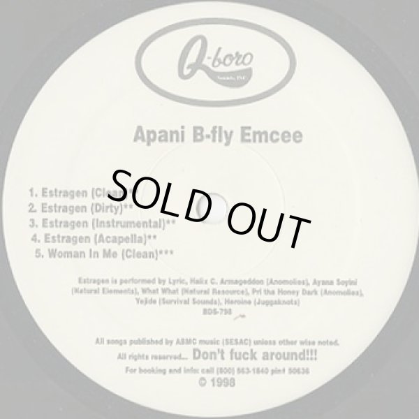 画像1: Apani B-Fly Emcee ‎/ Estragen c/w Soul Control  (1)