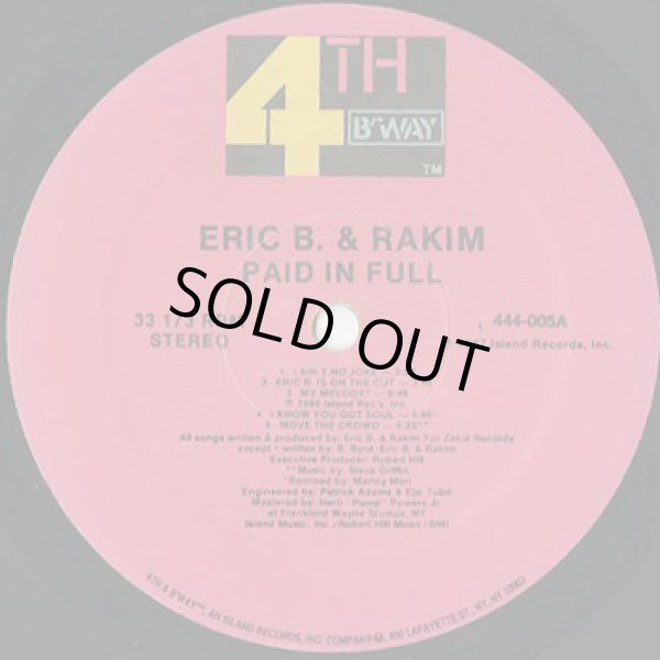 画像3: Eric B. & Rakim / Paid In Full (3)