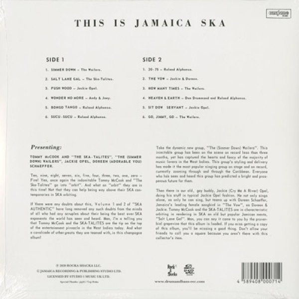 画像2: V.A. / This Is Jamaica Ska -Presenting The Ska-Talites- (2)