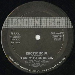 画像: Larry Page Orchestra / Erotic Soul c/w I'm Hooked On You